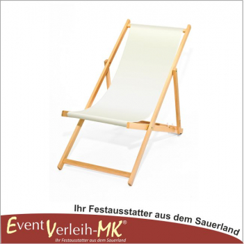 Holz-Liegestuhl Classico weiß ohne Werbung